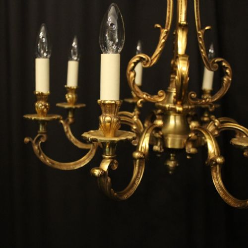 FRENCH GILDED BRONZE 8 LIGHT CHANDELIER - ADDITIONAL PHOTO 1