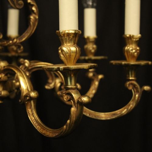 FRENCH GILDED BRONZE 8 LIGHT CHANDELIER - ADDITIONAL PHOTO 3