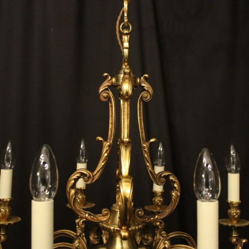 FRENCH GILDED BRONZE 8 LIGHT CHANDELIER - ADDITIONAL PHOTO 4