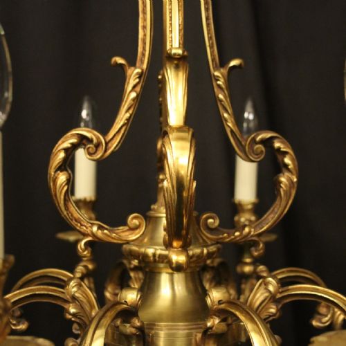 FRENCH GILDED BRONZE 8 LIGHT CHANDELIER - ADDITIONAL PHOTO 5
