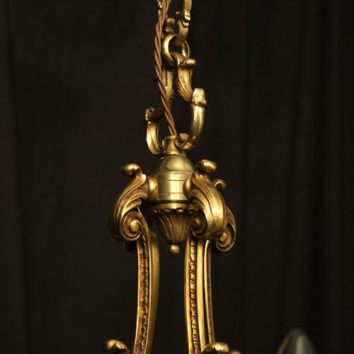 FRENCH GILDED BRONZE 8 LIGHT CHANDELIER - ADDITIONAL PHOTO 6