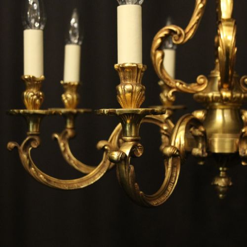FRENCH GILDED BRONZE 8 LIGHT CHANDELIER - ADDITIONAL PHOTO 7