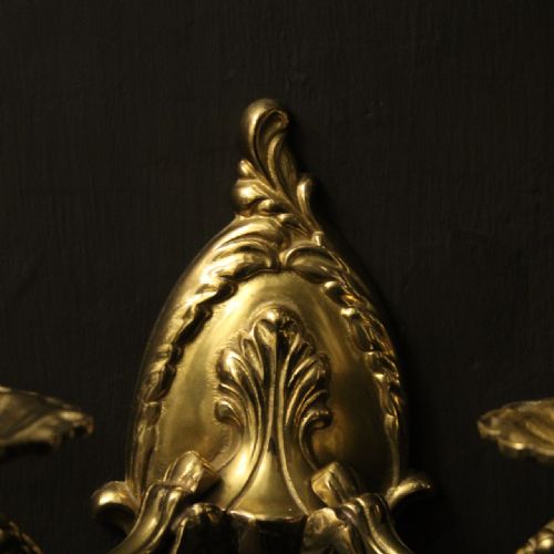 ENGLISH SET OF 6 TWIN ARM ANTIQUE WALL LIGHTS - ADDITIONAL PHOTO 2