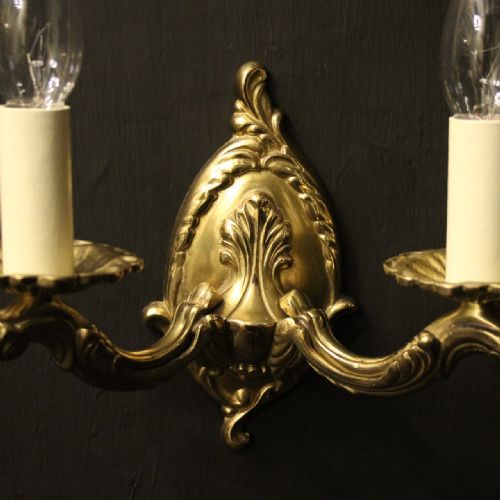 ENGLISH SET OF 6 TWIN ARM ANTIQUE WALL LIGHTS - ADDITIONAL PHOTO 3