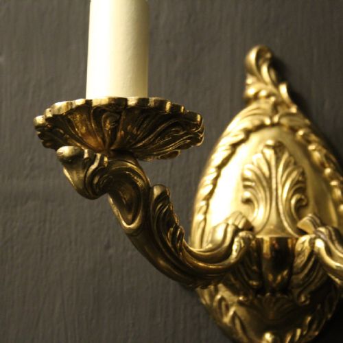 ENGLISH SET OF 6 TWIN ARM ANTIQUE WALL LIGHTS - ADDITIONAL PHOTO 5
