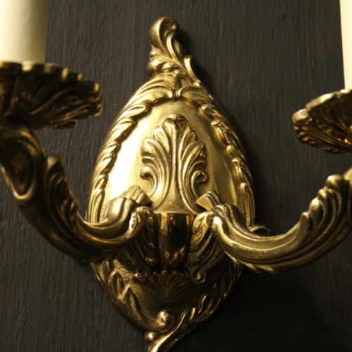 ENGLISH SET OF 6 TWIN ARM ANTIQUE WALL LIGHTS - ADDITIONAL PHOTO 8