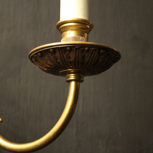 FRENCH PAIR OF LARGE BRONZE ANTIQUE WALL LIGHTS - ADDITIONAL PHOTO 8