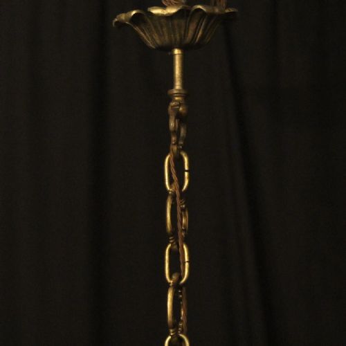 FRENCH GILDED BRONZE 8 LIGHT ANTIQUE CHANDELIER - ADDITIONAL PHOTO 9