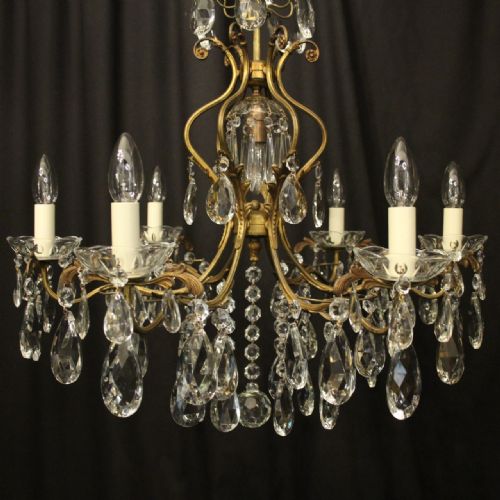 FRENCH GILDED 7 LIGHT BIRDCAGE ANTIQUE CHANDELIER - ADDITIONAL PHOTO 1