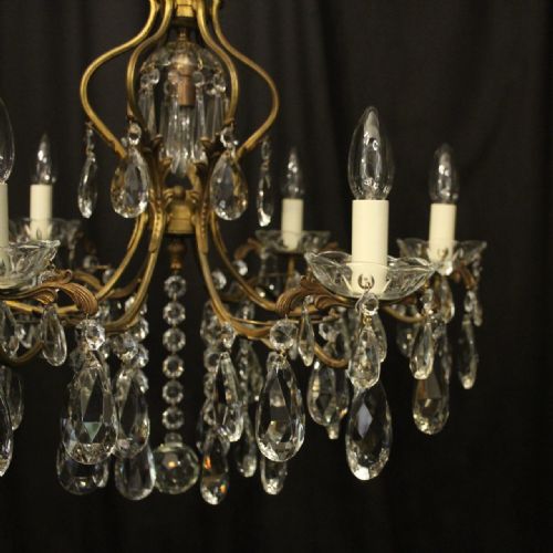FRENCH GILDED 7 LIGHT BIRDCAGE ANTIQUE CHANDELIER - ADDITIONAL PHOTO 2