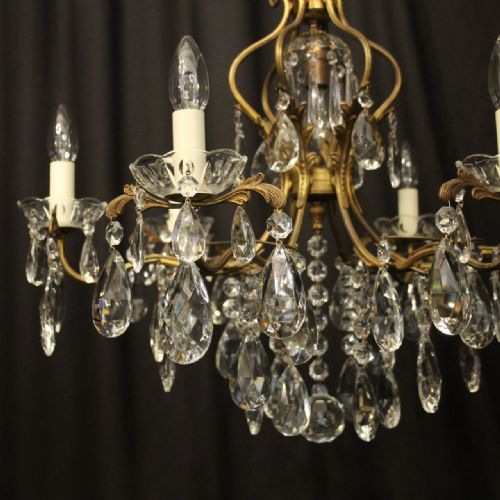 FRENCH GILDED 7 LIGHT BIRDCAGE ANTIQUE CHANDELIER - ADDITIONAL PHOTO 5