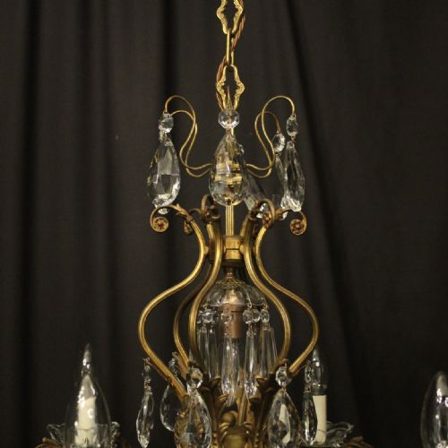 FRENCH GILDED 7 LIGHT BIRDCAGE ANTIQUE CHANDELIER - ADDITIONAL PHOTO 7