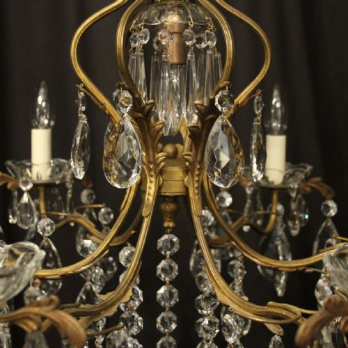 FRENCH GILDED 7 LIGHT BIRDCAGE ANTIQUE CHANDELIER - ADDITIONAL PHOTO 8