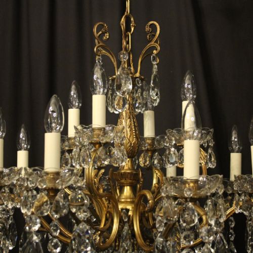 FRENCH 12 LIGHT GILDED BRONZE CRYSTAL ANTIQUE CHANDELIER - ADDITIONAL PHOTO 7