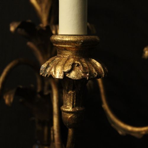 FLORENTINE SET OF 3 GILDED TRIPLE ARM WALL LIGHTS - ADDITIONAL PHOTO 6