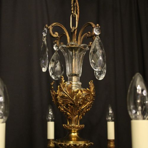 FRENCH GILDED BRONZE CRYSTAL 10 LIGHT ANTIQUE CHANDELIER - ADDITIONAL PHOTO 8