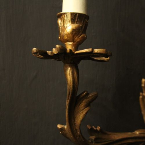 FRENCH PAIR OF BRONZE ANTIQUE WALL SCONCES - ADDITIONAL PHOTO 8
