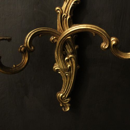 FRENCH SET OF 4 GILDED TWIN ARM WALL LIGHTS - ADDITIONAL PHOTO 3