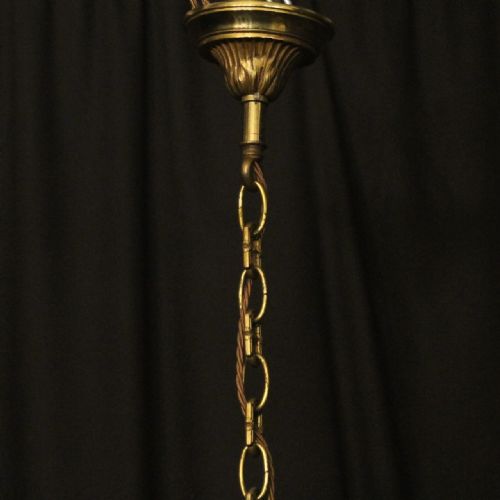 FRENCH GILDED BRONZE 5 LIGHT CHANDELIER - ADDITIONAL PHOTO 9