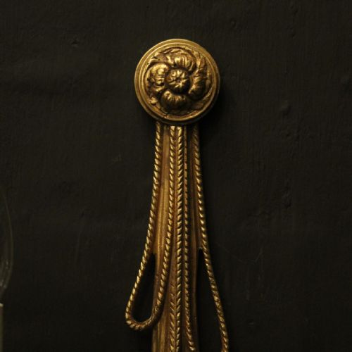 FRENCH PAIR OF GILDED TWIN ARM WALL LIGHTS - ADDITIONAL PHOTO 3