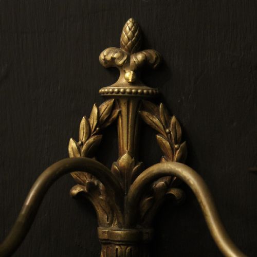FRENCH SET OF 6 TWIN ARM ANTIQUE WALL LIGHTS - ADDITIONAL PHOTO 3