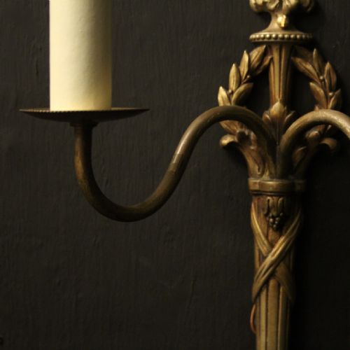 FRENCH SET OF 6 TWIN ARM ANTIQUE WALL LIGHTS - ADDITIONAL PHOTO 5