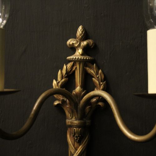 FRENCH SET OF 6 TWIN ARM ANTIQUE WALL LIGHTS - ADDITIONAL PHOTO 6