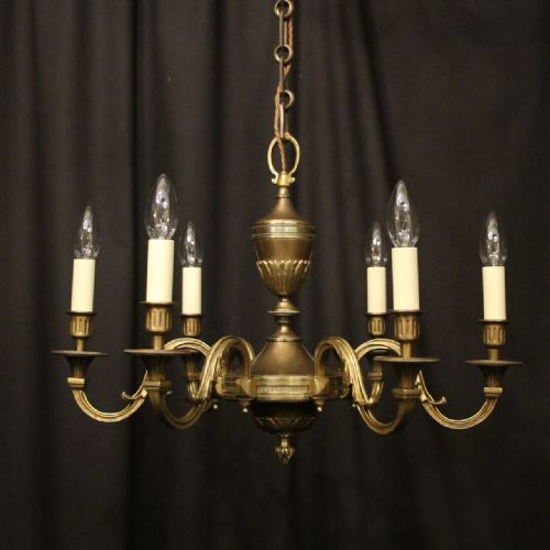 french bronze 6 light antique chandelier - CATEGORY: ANTIQUE LIGHTING - DATED 1920