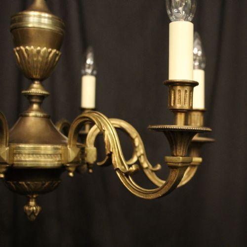 FRENCH BRONZE 6 LIGHT ANTIQUE CHANDELIER - ADDITIONAL PHOTO 1