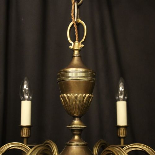 FRENCH BRONZE 6 LIGHT ANTIQUE CHANDELIER - ADDITIONAL PHOTO 7