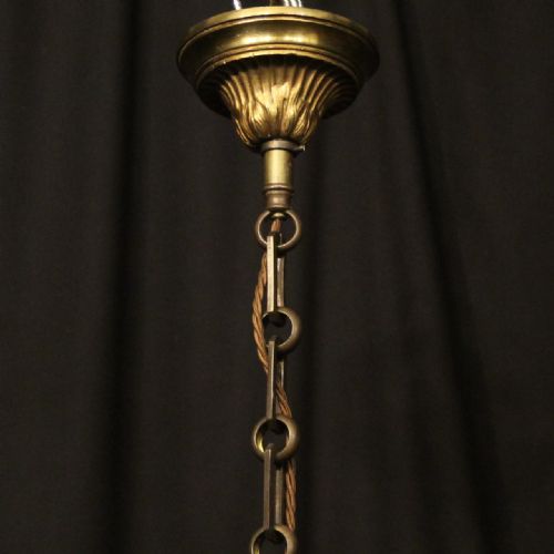 FRENCH BRONZE 6 LIGHT ANTIQUE CHANDELIER - ADDITIONAL PHOTO 9