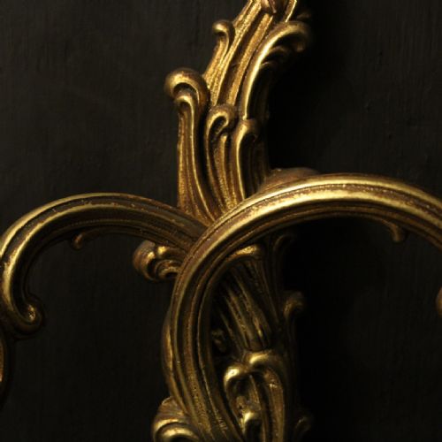 FRENCH SET OF 4 GILDED TWIN ARM WALL LIGHTS - ADDITIONAL PHOTO 8