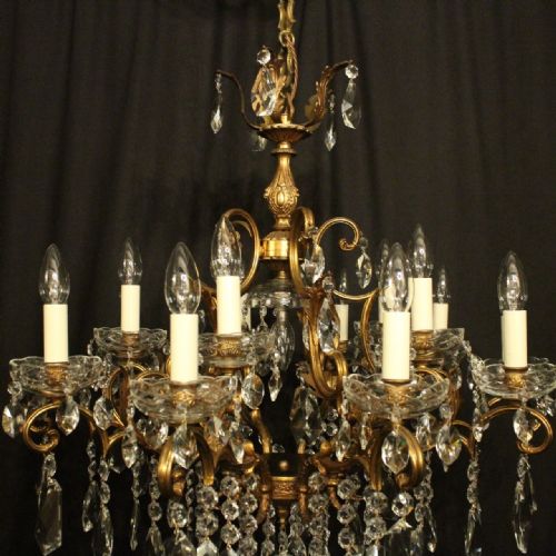 ITALIAN GILDED CRYSTAL 16 LIGHT ANTIQUE CHANDELIER - ADDITIONAL PHOTO 1