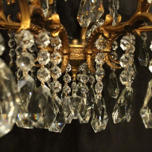 ITALIAN GILDED CRYSTAL 16 LIGHT ANTIQUE CHANDELIER - ADDITIONAL PHOTO 6