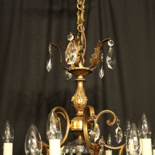 ITALIAN GILDED CRYSTAL 16 LIGHT ANTIQUE CHANDELIER - ADDITIONAL PHOTO 8