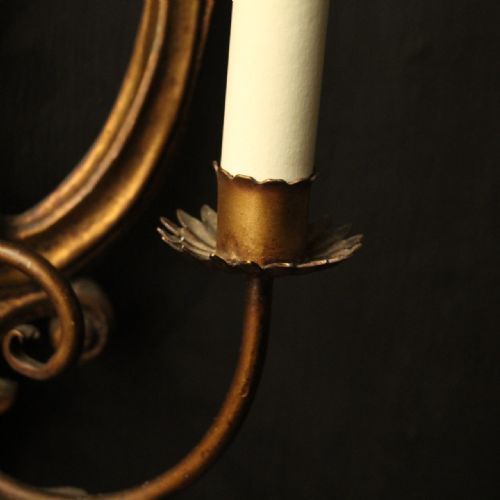 ITALIAN PAIR GILTWOOD TWIN ARM WALL LIGHTS - ADDITIONAL PHOTO 6