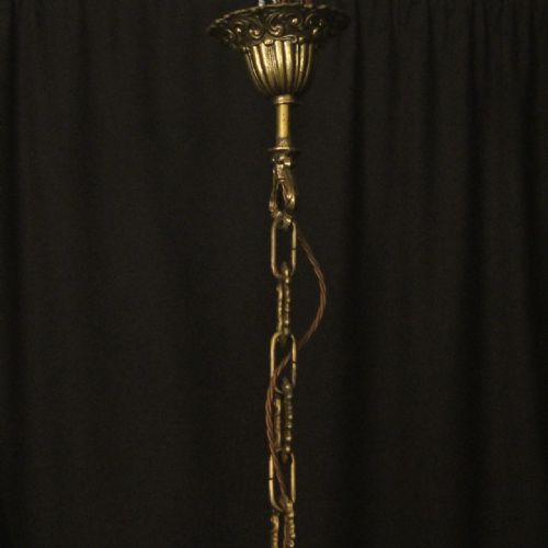 FRENCH PAIR OF GILDED BRONZE CRYSTAL ANTIQUE CHANDELIERS - ADDITIONAL PHOTO 9