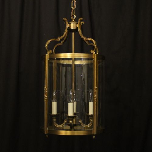 french gilded four light convex hall lantern - CATEGORY: ANTIQUE LIGHTING - DATED 1930