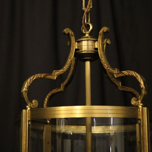 FRENCH GILDED FOUR LIGHT CONVEX HALL LANTERN - ADDITIONAL PHOTO 3