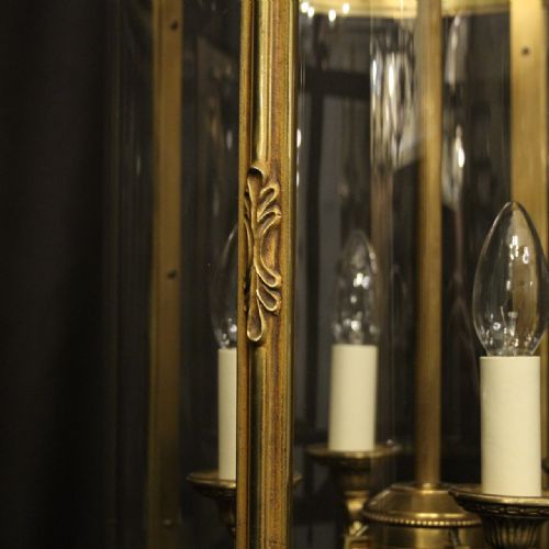 FRENCH GILDED FOUR LIGHT CONVEX HALL LANTERN - ADDITIONAL PHOTO 5