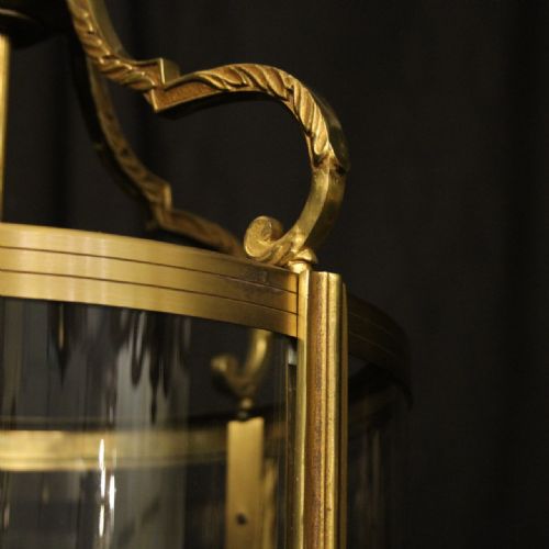 FRENCH GILDED FOUR LIGHT CONVEX HALL LANTERN - ADDITIONAL PHOTO 6