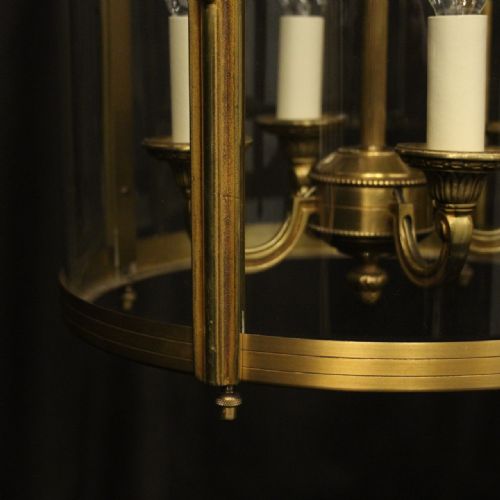 FRENCH GILDED FOUR LIGHT CONVEX HALL LANTERN - ADDITIONAL PHOTO 7