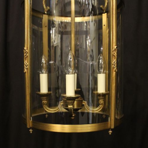 FRENCH GILDED FOUR LIGHT CONVEX HALL LANTERN - ADDITIONAL PHOTO 8