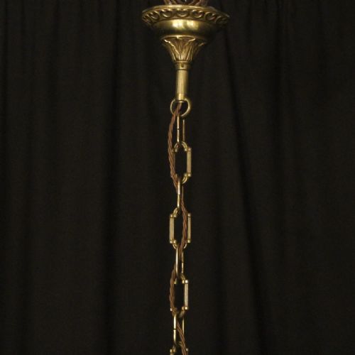 FRENCH GILDED FOUR LIGHT CONVEX HALL LANTERN - ADDITIONAL PHOTO 9