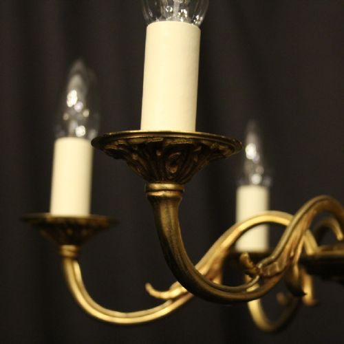 FRENCH GILDED BRONZE 6 LIGHT CHANDELIER - ADDITIONAL PHOTO 2