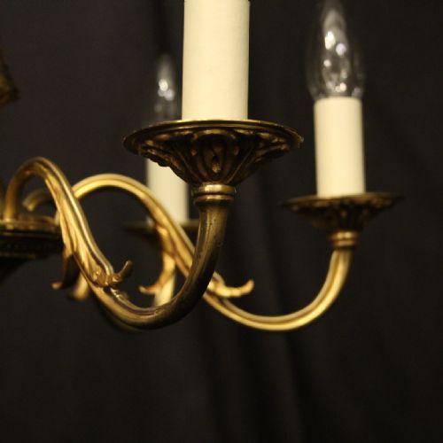 FRENCH GILDED BRONZE 6 LIGHT CHANDELIER - ADDITIONAL PHOTO 5