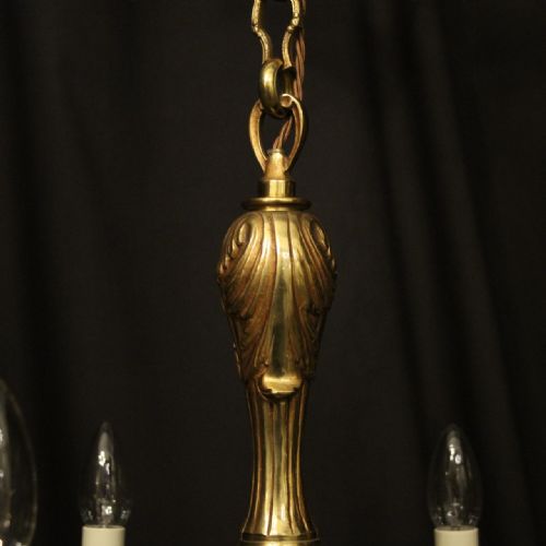 FRENCH GILDED BRONZE 6 LIGHT CHANDELIER - ADDITIONAL PHOTO 7
