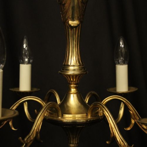 FRENCH GILDED BRONZE 6 LIGHT CHANDELIER - ADDITIONAL PHOTO 8