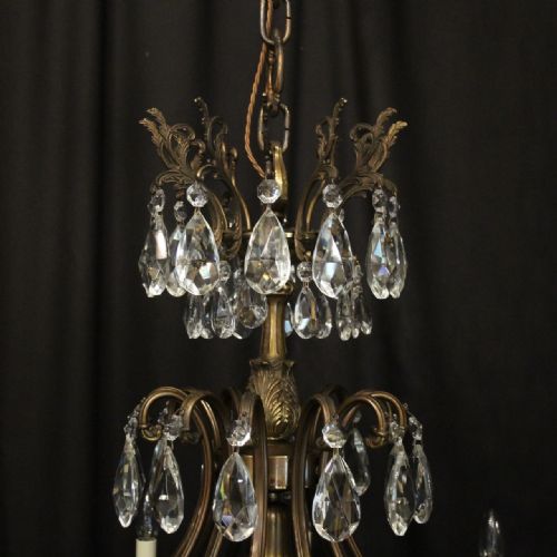 ITALIAN LARGE PAIR OF CRYSTAL 13 LIGHT ANTIQUE CHANDELIERS - ADDITIONAL PHOTO 9