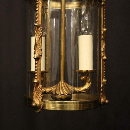 FRENCH SMALL PAIR OF GILDED CONVEX HALL LANTERNS - ADDITIONAL PHOTO 2